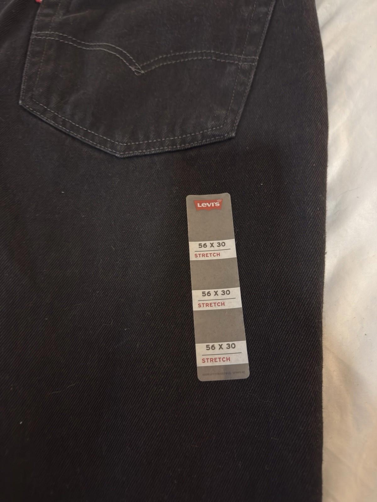 Levi's 560 Jeans Mens 56X30 Black Comfort Fit Straight Red Tab 5 NWT 155