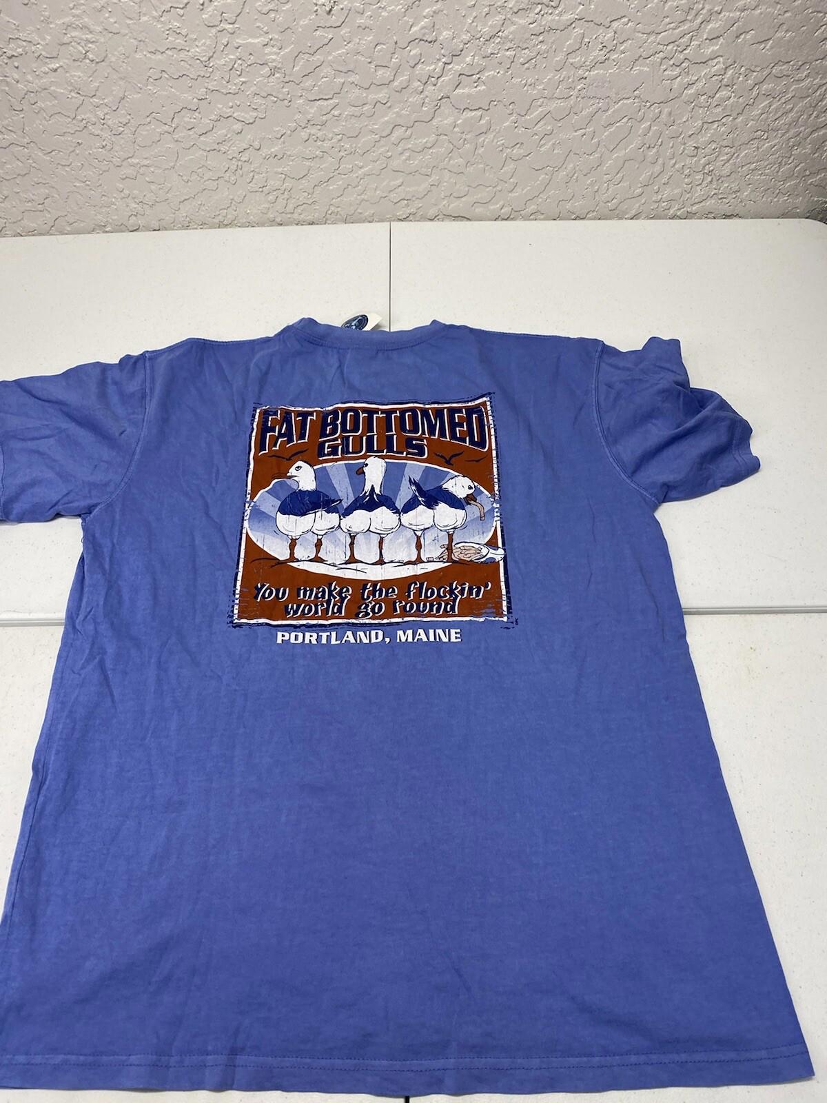 Men’s Double Sided Funny T Shirt Portland, Maine Size Xl Blue Nwt    E