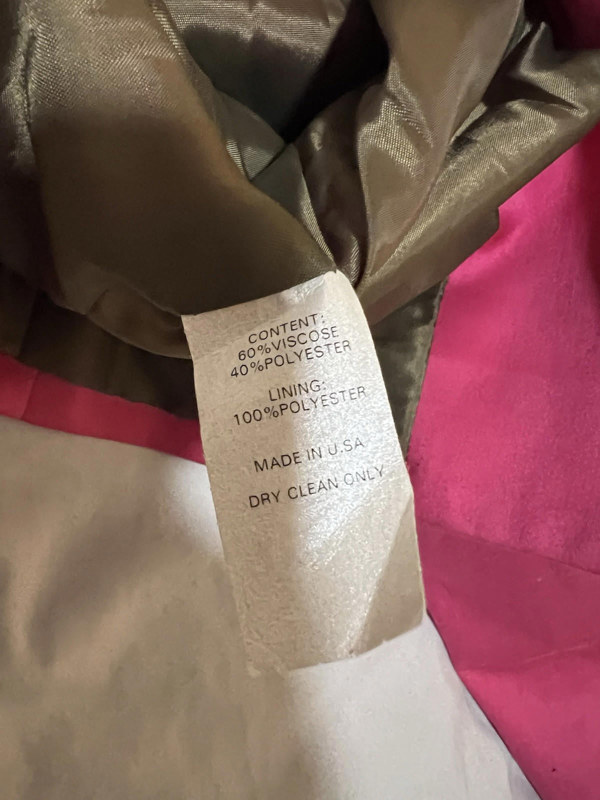 Walter Women’s Hot Pink Cropped Coat Size 6 Crop Sleeve 136