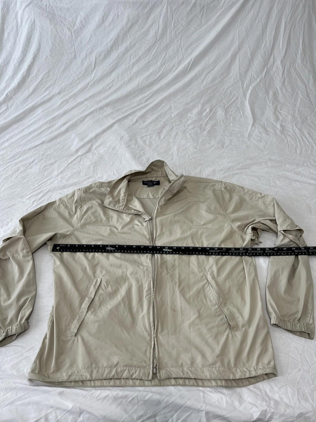 Polo Ralph Lauren Jacket Mens Size Large Tan Full Zip Windbreaker Golf 5d
