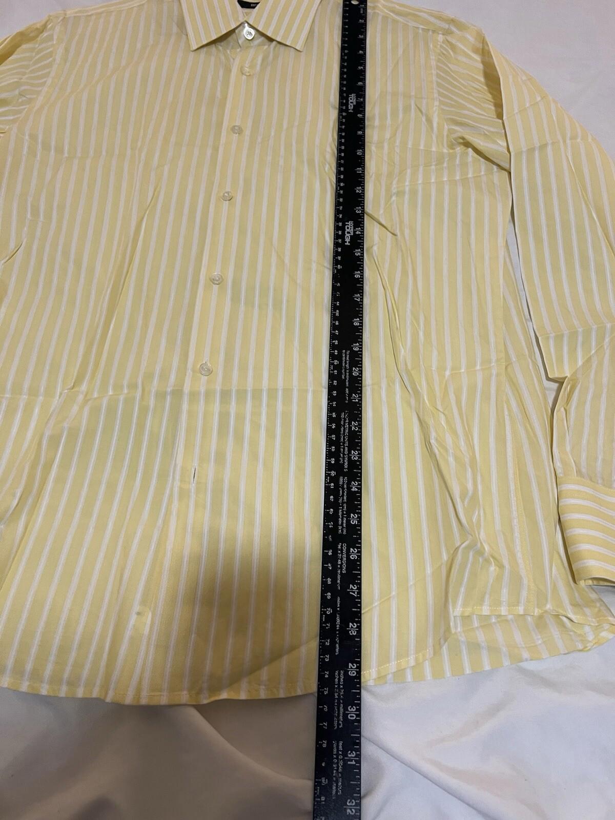 Hugo Boss Yellow Striped Long Sleeve Collared Button Down size L 378