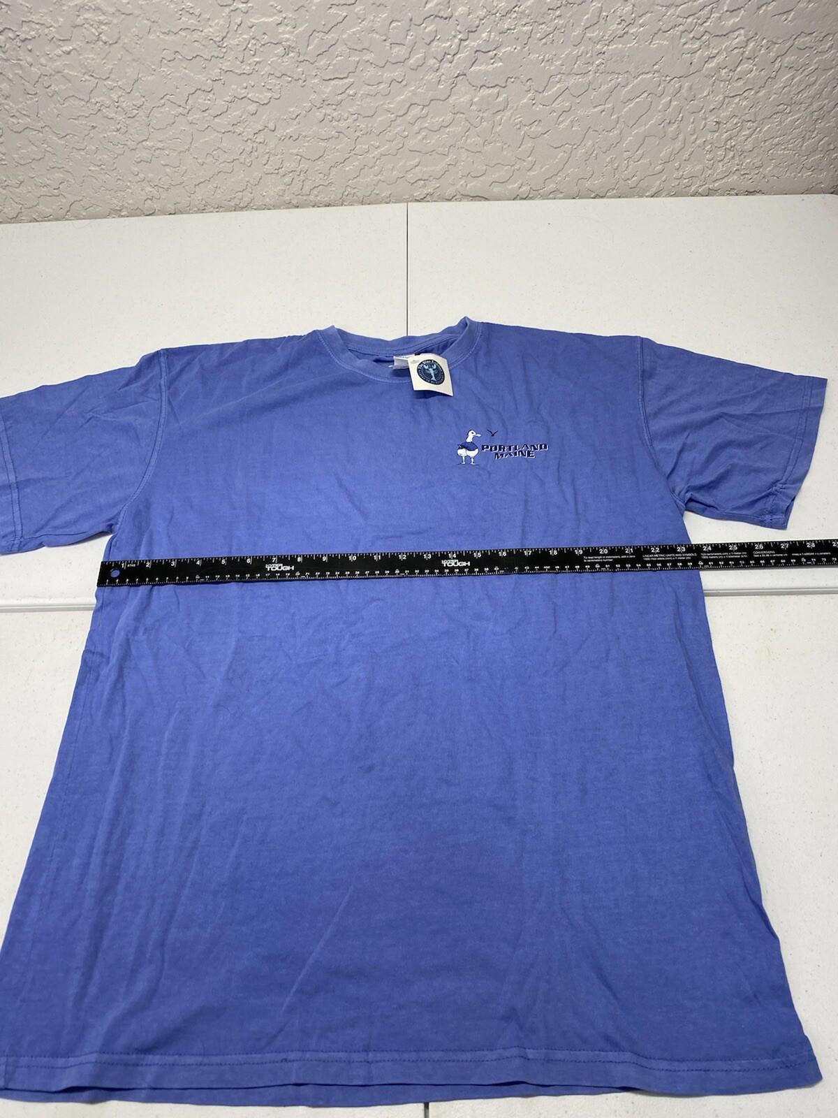 Men’s Double Sided Funny T Shirt Portland, Maine Size Xl Blue Nwt    E
