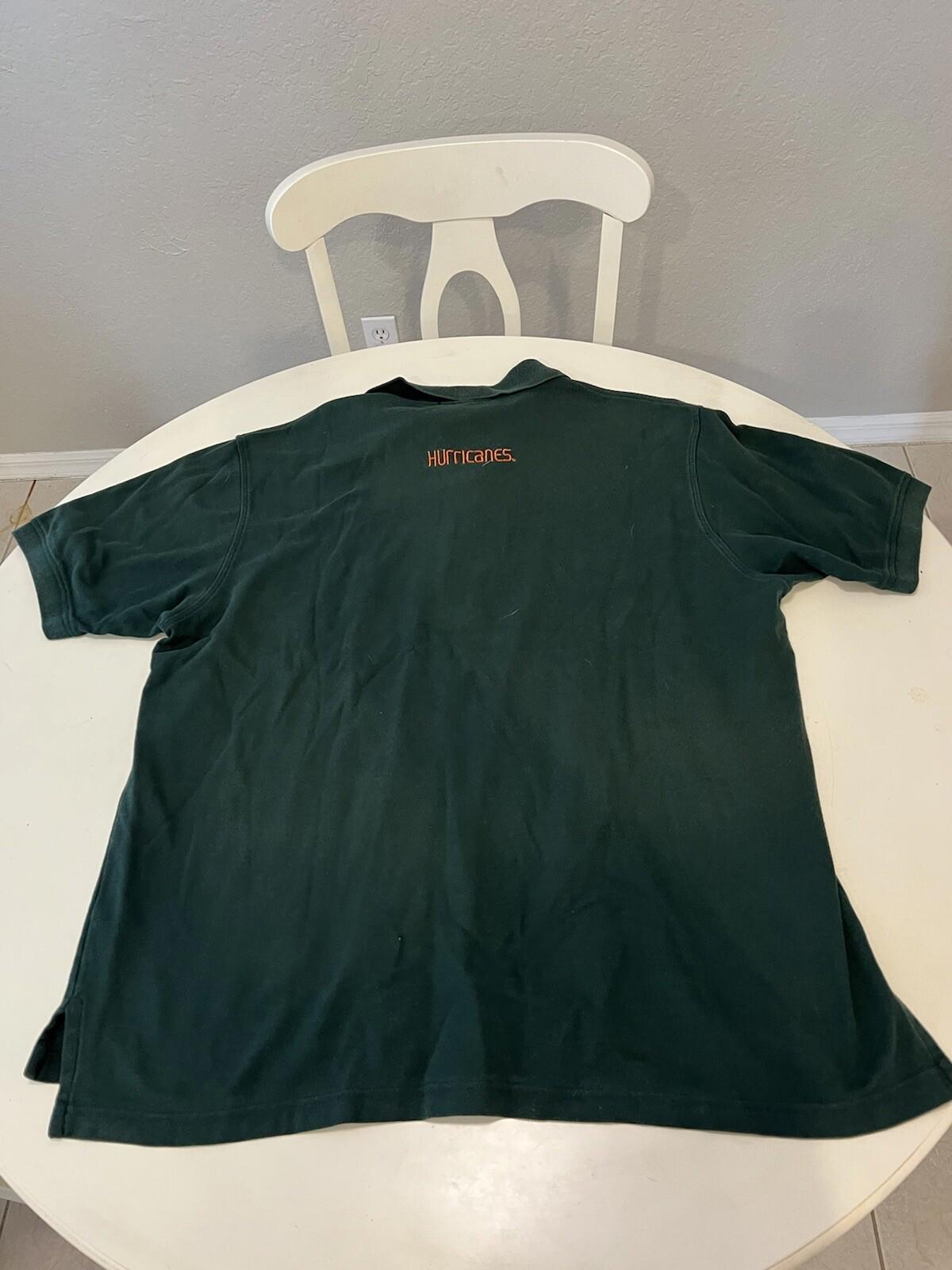 Vintage Miami Hurricane Men's Polo T-Shirt Size XL 118