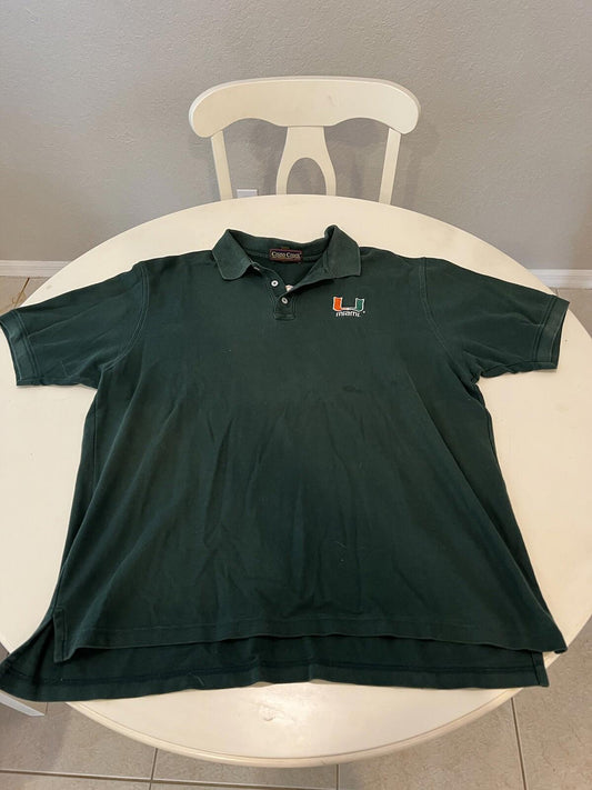 Vintage Miami Hurricane Men's Polo T-Shirt Size XL 118