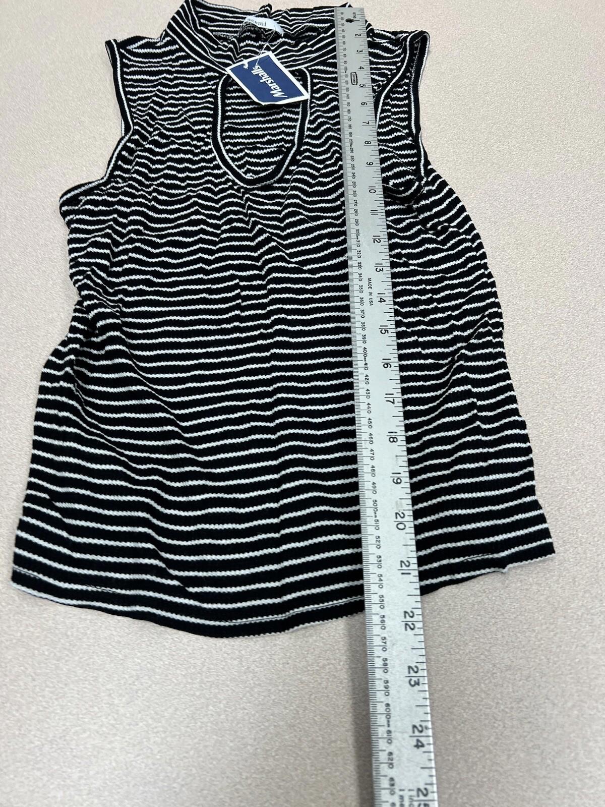 Acemi Women's Gray White Stripe Top Size Small Nwt 292