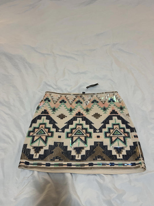 Express Sequin Mini Skirt Woman’s size XS, Aztec Design 133