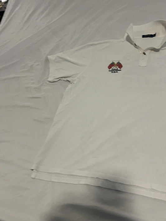 Polo Ralph Lauren Big Pony Shirt Mens 2XL White Bleecker St NYC Crest 373