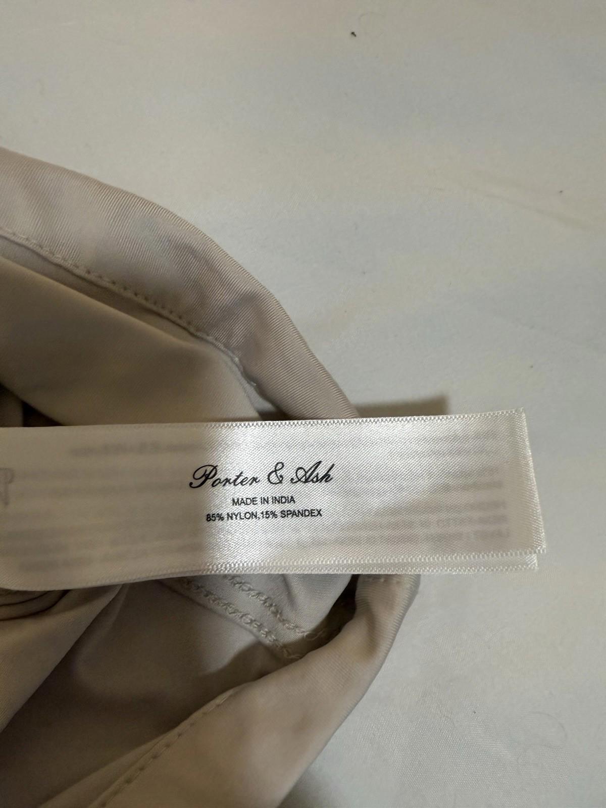 Porter And Ash Men’s 4 Way Stretch Luxury Button Down Casual Beige Shirt Large