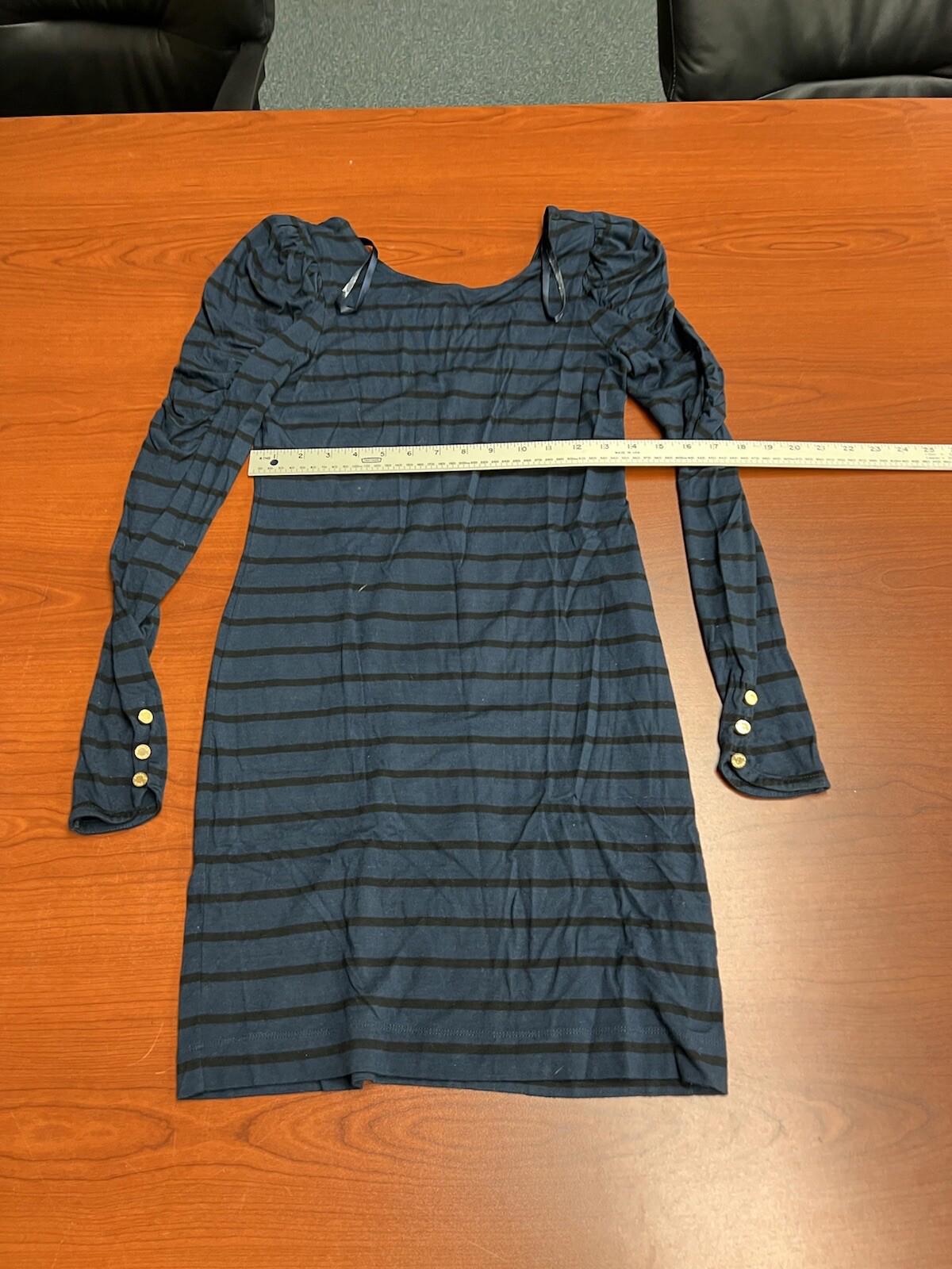 Vintage y2k Juicy Couture Women Blue Striped Casual Dress Size Small 118