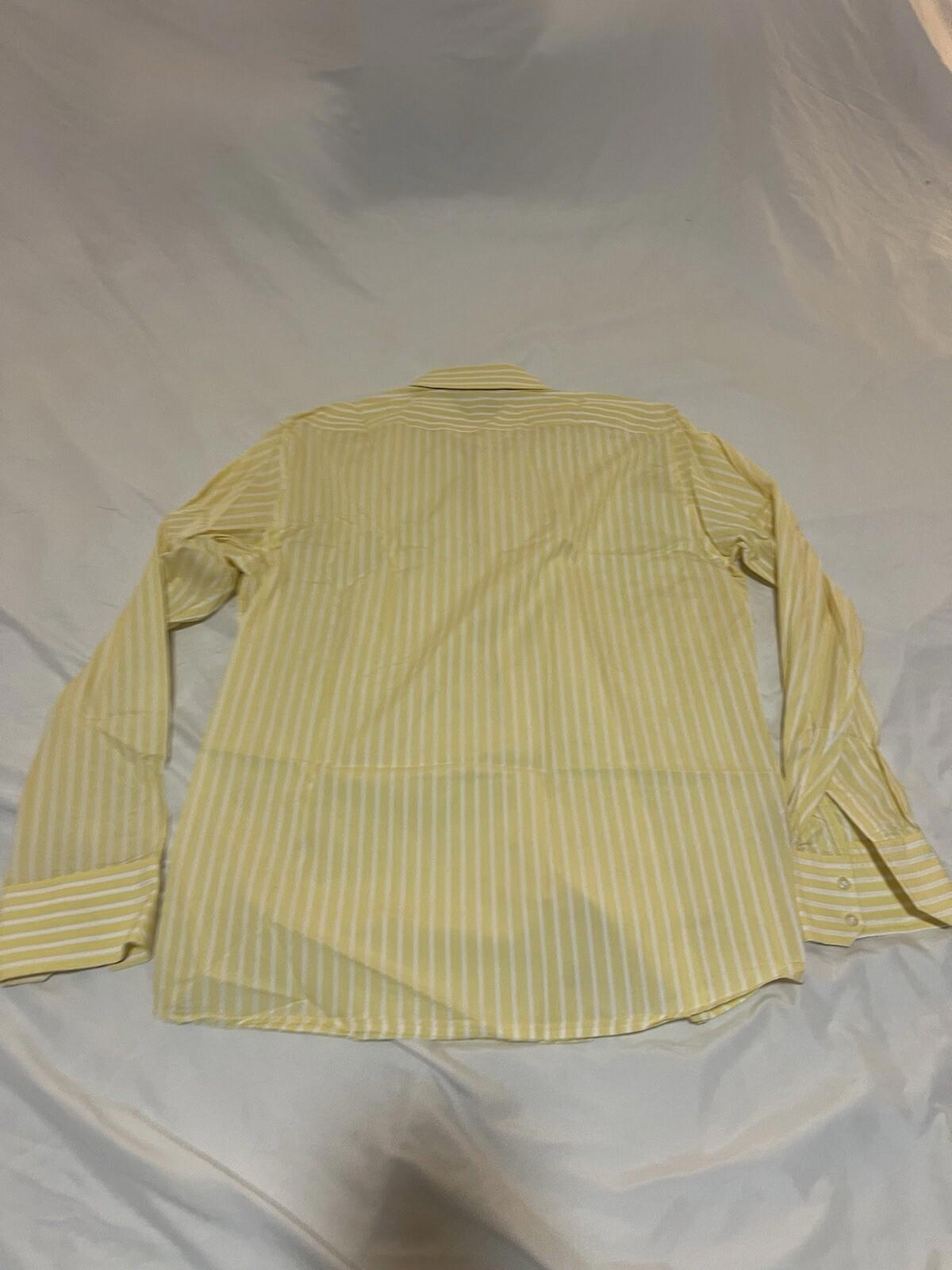 Hugo Boss Yellow Striped Long Sleeve Collared Button Down size L 378