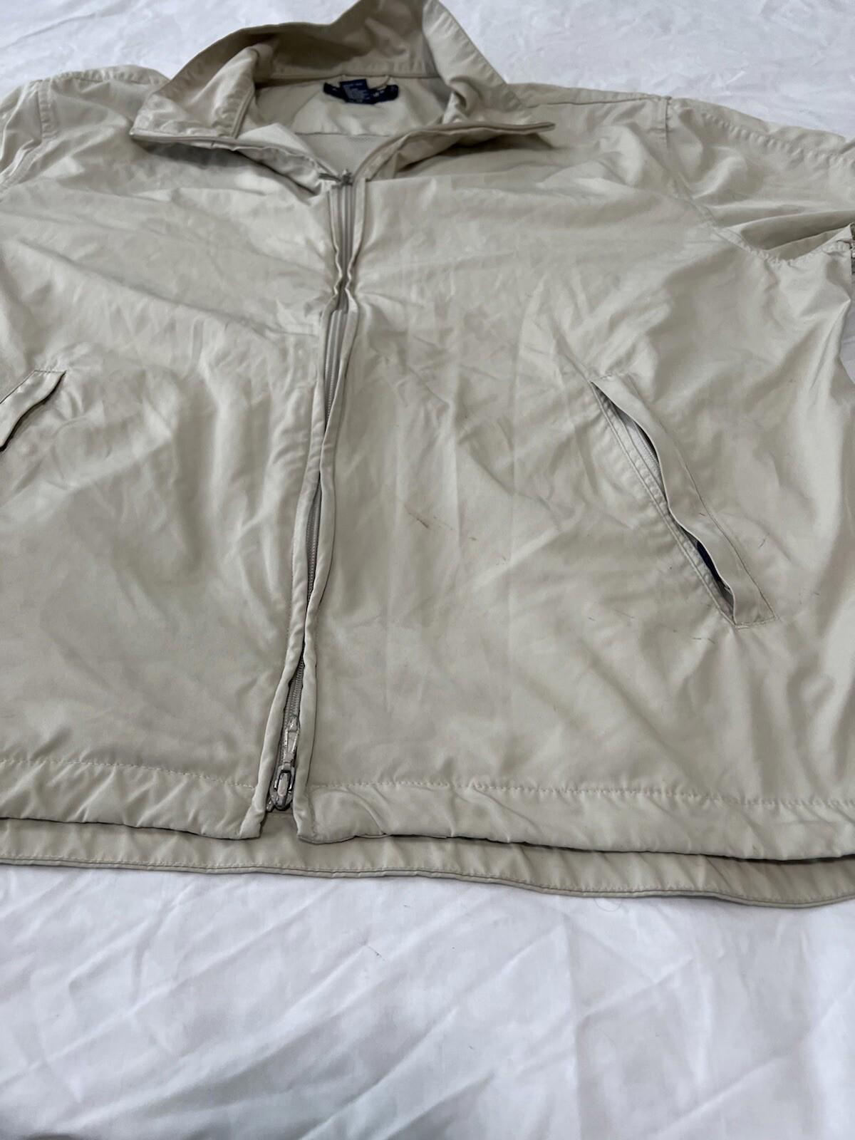 Polo Ralph Lauren Jacket Mens Size Large Tan Full Zip Windbreaker Golf 5d