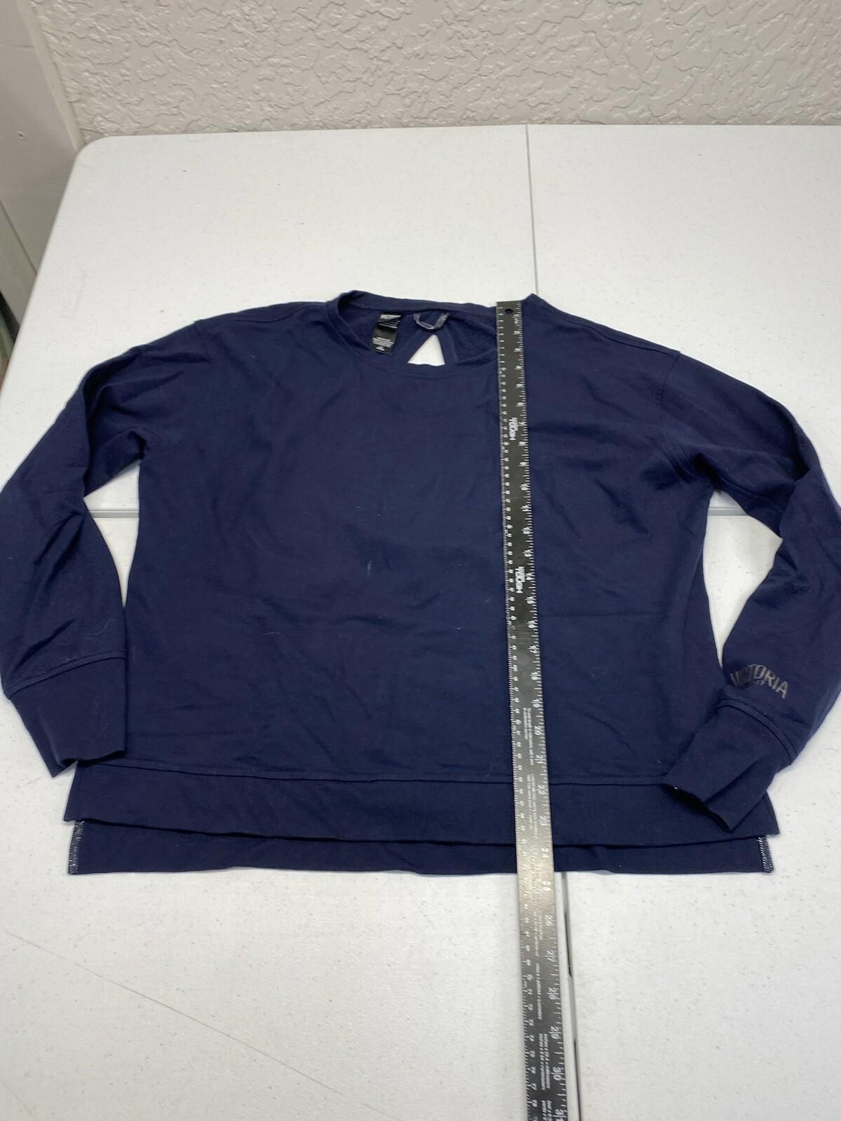 Victoria’s Secret Sport Logo Blue Crew Neck Sweater Women's Size Large F