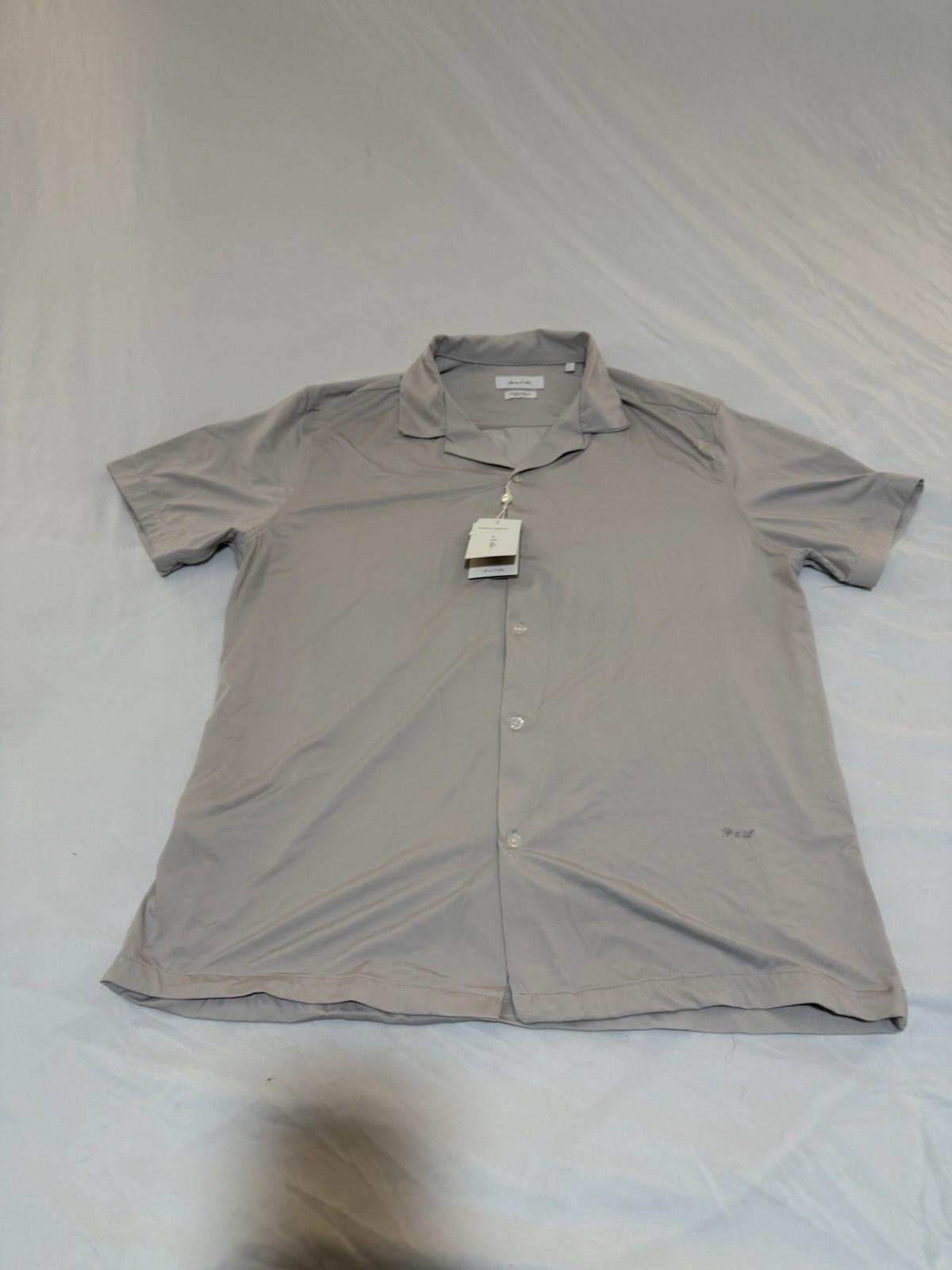 Porter And Ash Men’s 4 Way Stretch Luxury Button Down Casual Beige Shirt Large