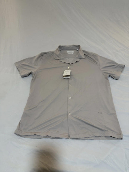 Porter And Ash Men’s 4 Way Stretch Luxury Button Down Casual Beige Shirt Large