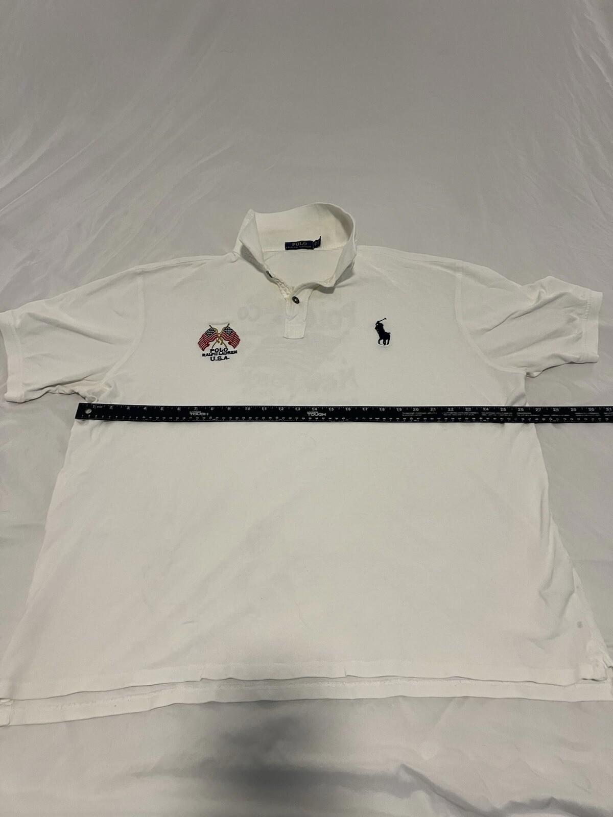 Polo Ralph Lauren Big Pony Shirt Mens 2XL White Bleecker St NYC Crest 373