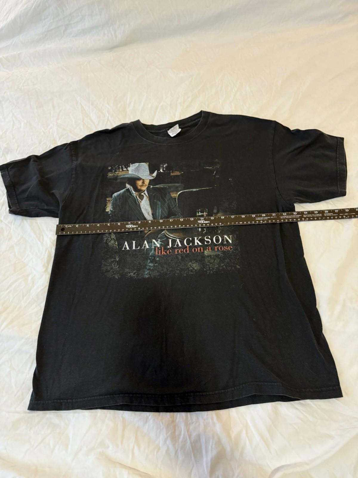 Vintage Alan Jackson Shirt Black Like Red On A Rose Black Country Xl 153
