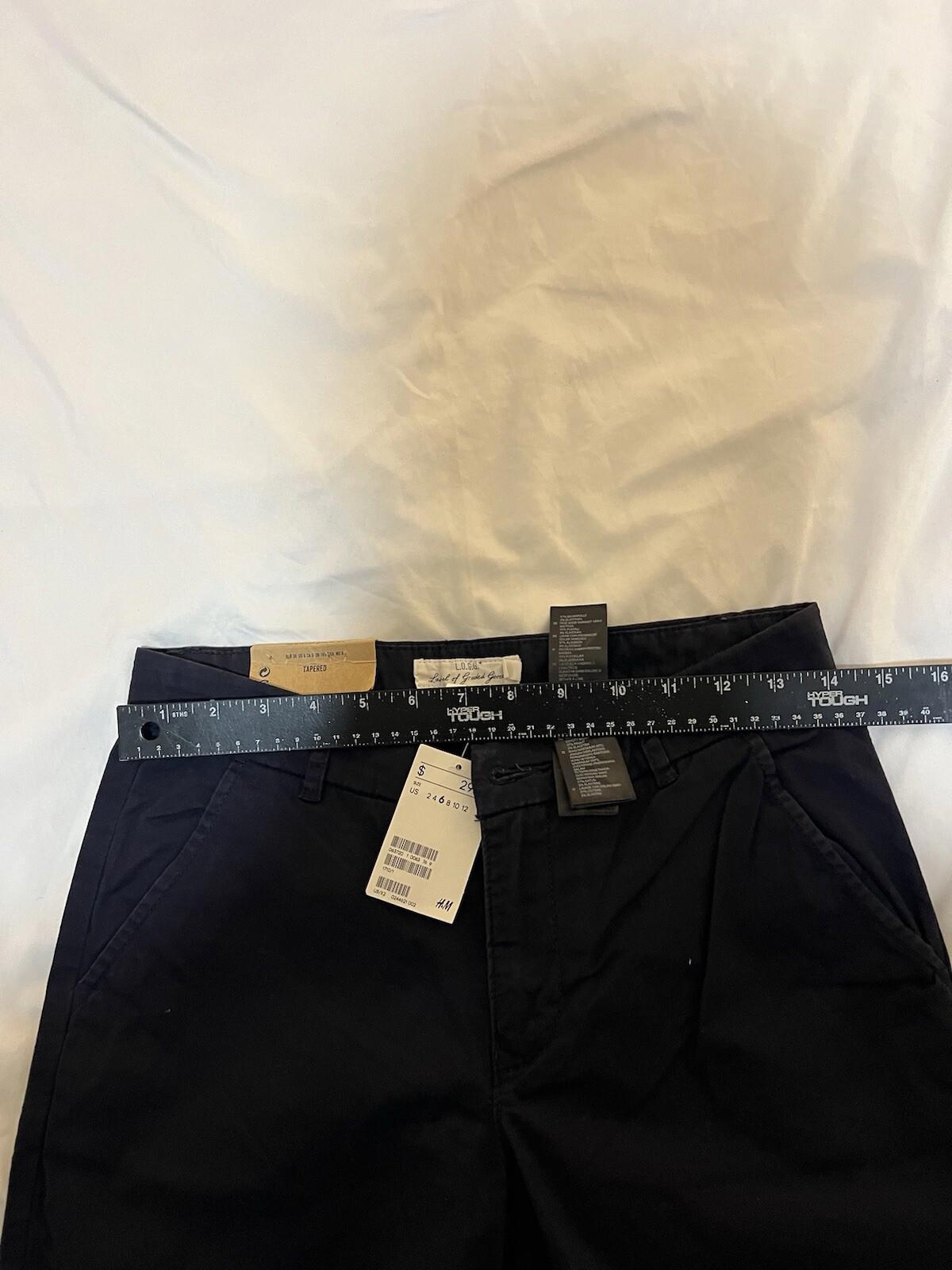 H&M Pants Womens 6 Black HIgh Rise Tapered Pockets Career NWT 365