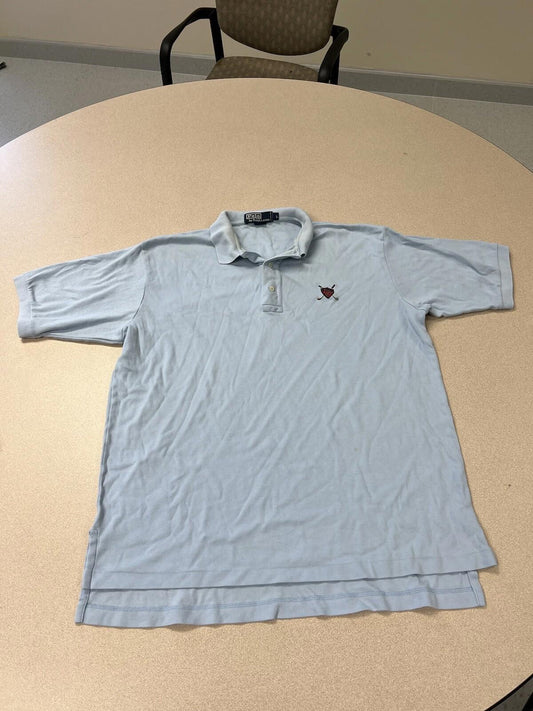 Vintage 90’s Ralph Lauren Golf Polo Shirt Blue  Short Sleeve Size Large 106