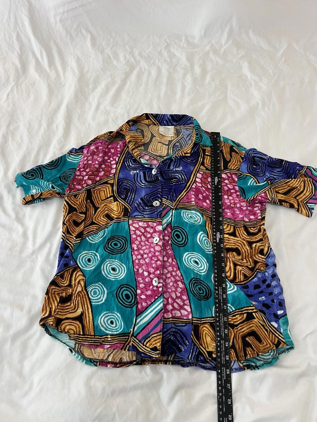 Vintage 90’s Rita Sue Loud Button Up Shirt Made In USA Size Large 121