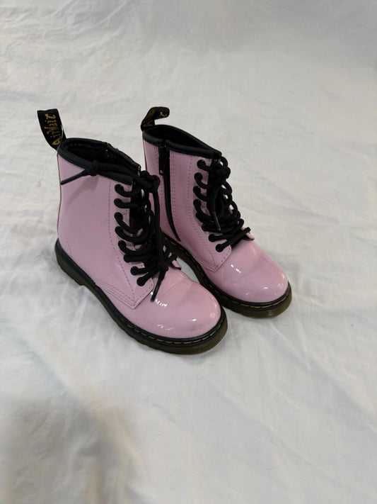 Dr Doc Martens Youth Kids Girls Size 11 Pink Combat Boots 1460J. 130