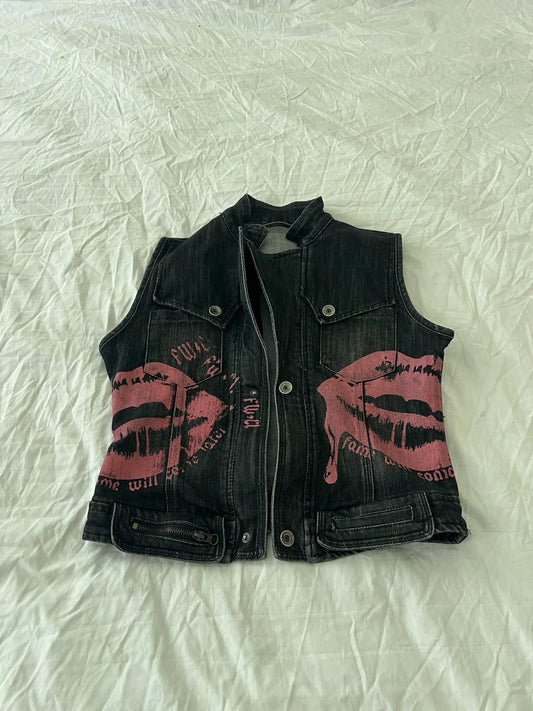 Fame Will Come Later Vest Women M Black NWT $248 Punk Rocker Goth Xs 146