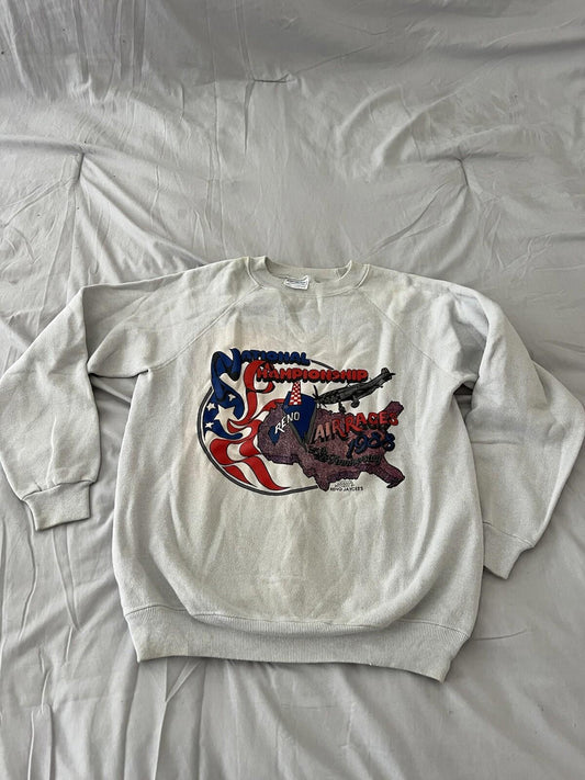 Vintage 1988 Reno National Championship Air Races Sweatshirt Gray Size M 233