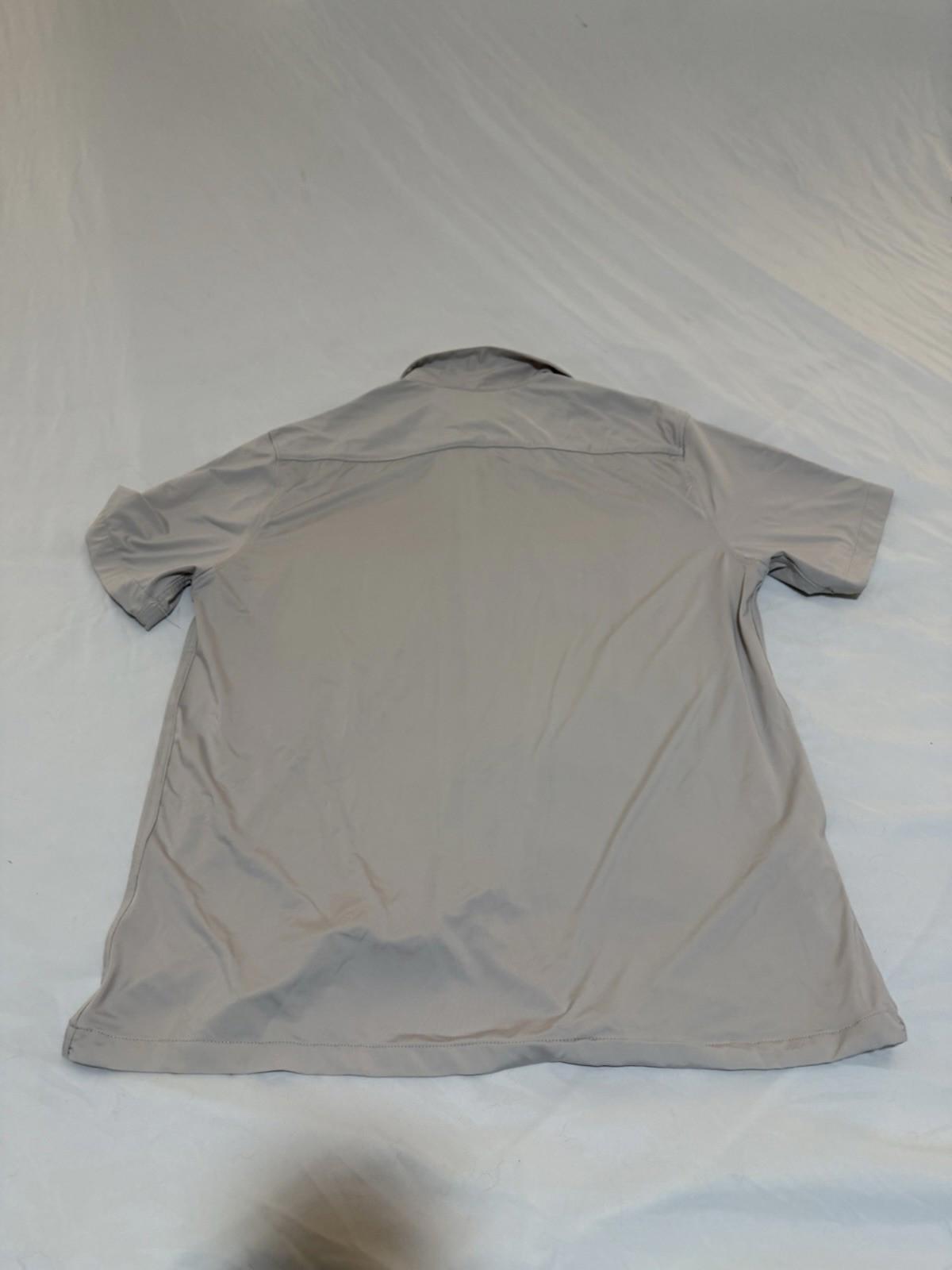 Porter And Ash Men’s 4 Way Stretch Luxury Button Down Casual Beige Shirt Large