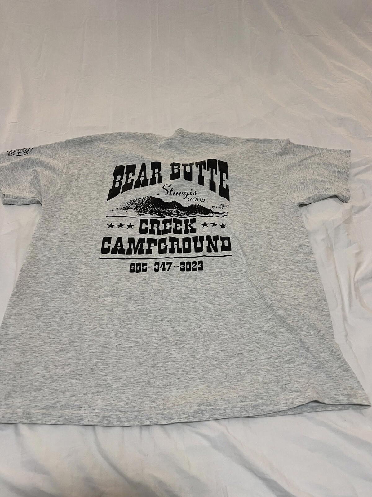 Vintage Sturgis Bear Butte Campground Henley Grey Size Xl 347
