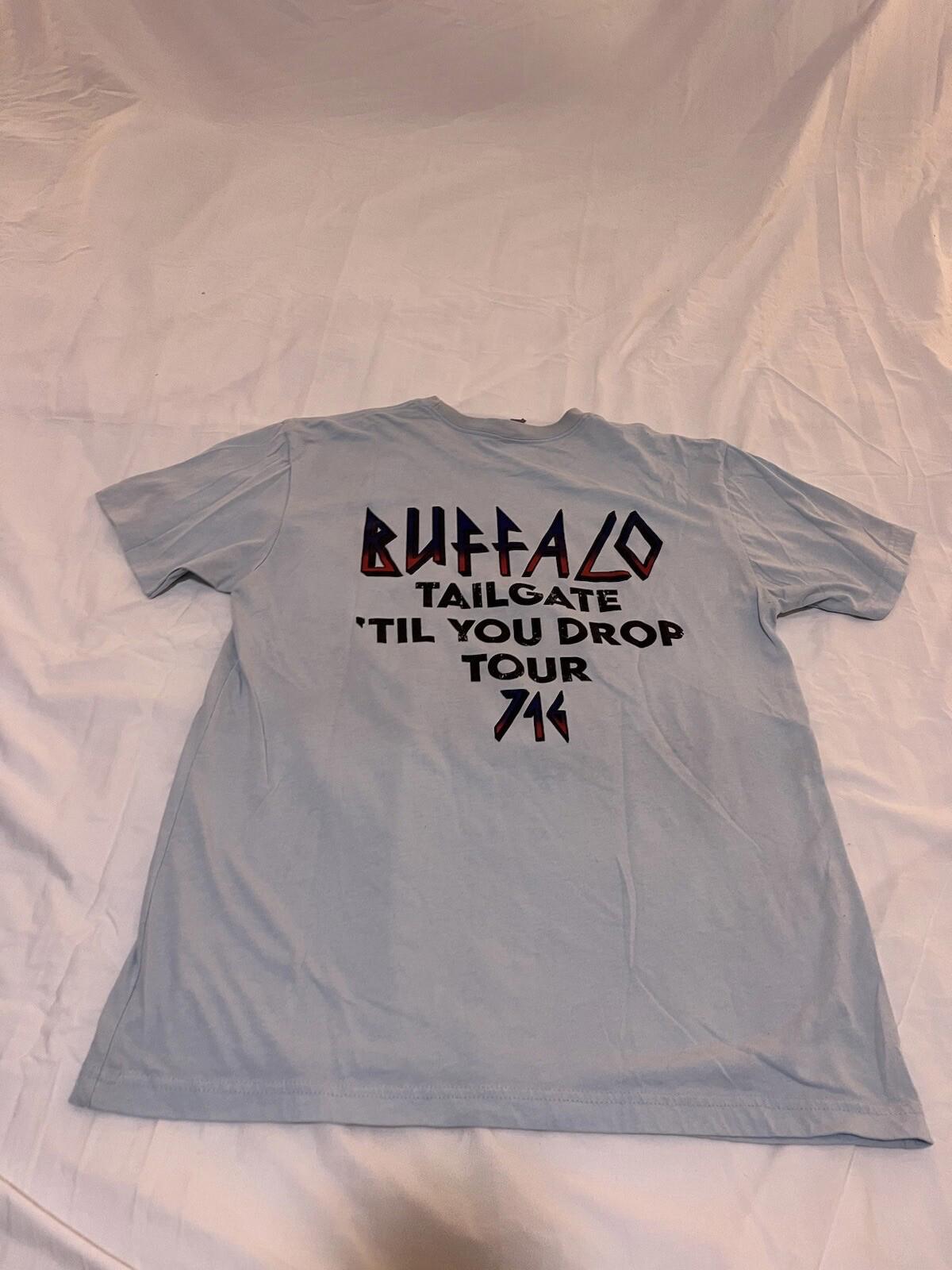 Buffalo Bills Tailgate Double Sided T Shirt Buffalo NY Blue Size Large 340