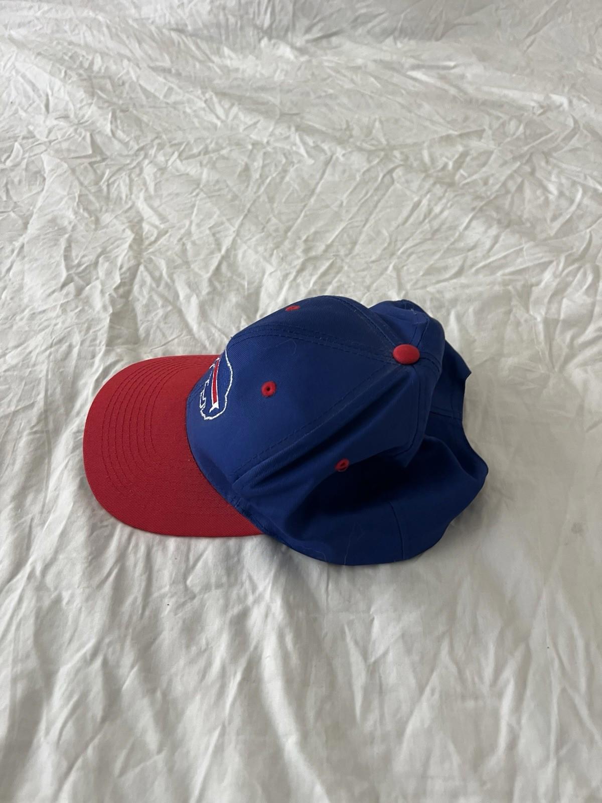 Vintage Buffalo Bills Hat Cap Strap Back Blue Red Logo 7 Light Up Hat NFL 147