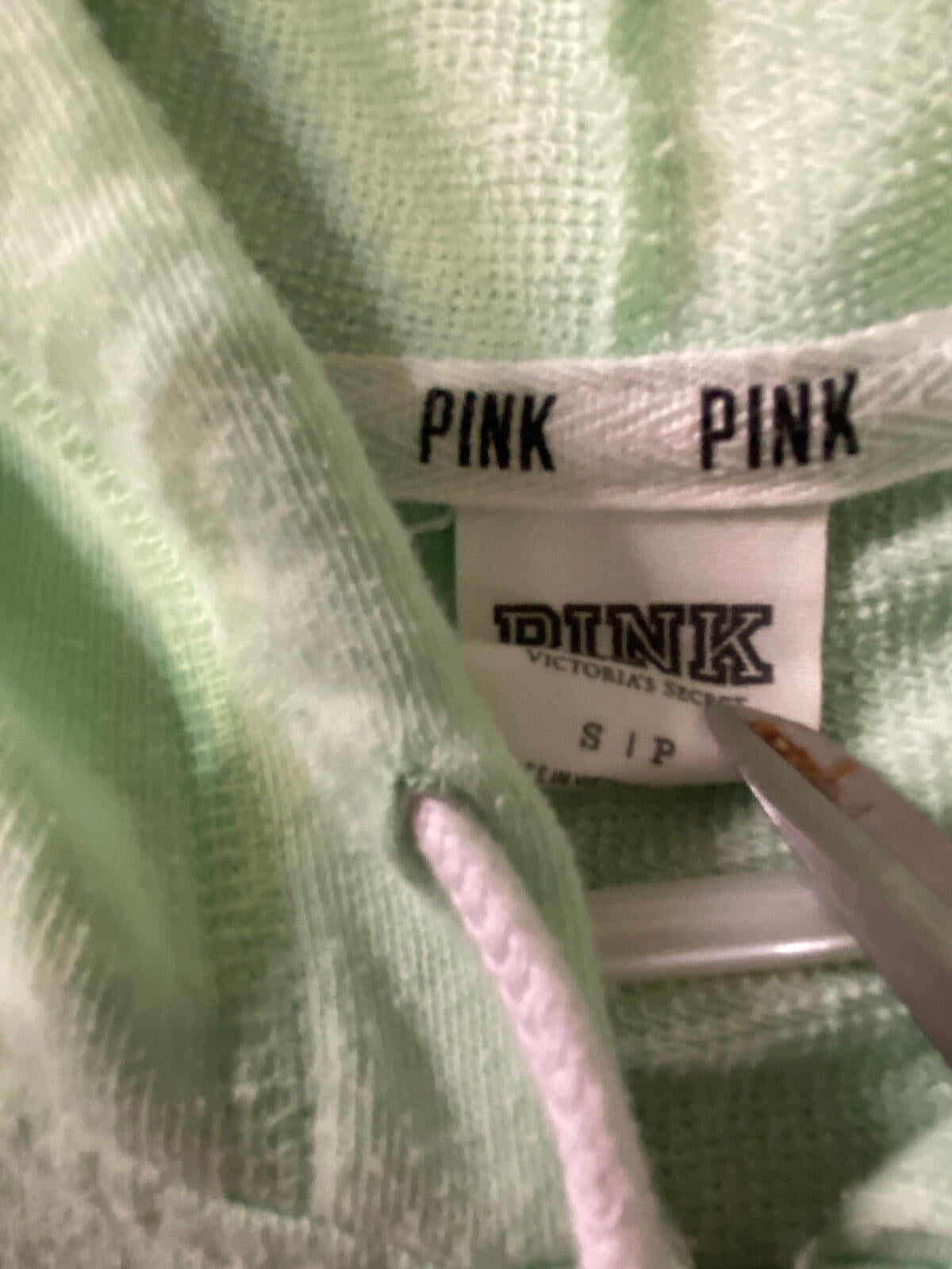 VICTORIA SECRET Full ZIP Green HOODIE SIZE SMALL Bc