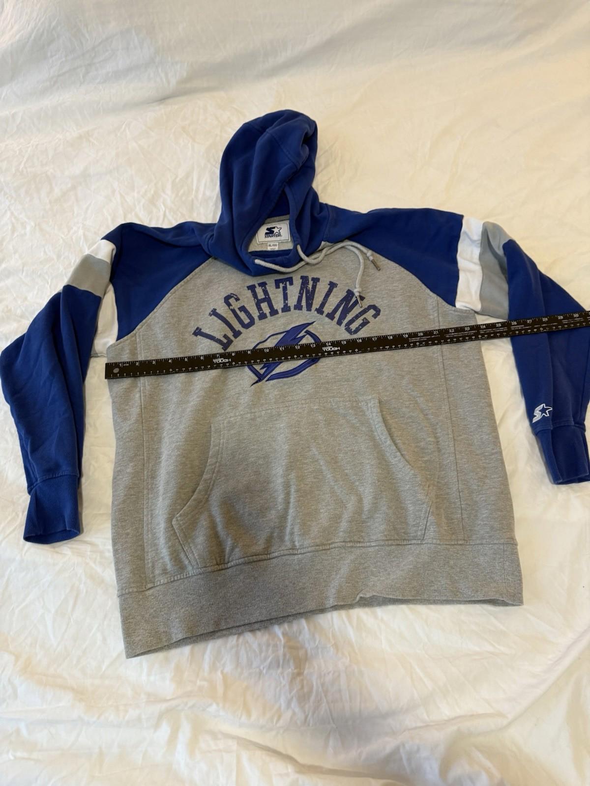 Vintage STARTER Tampa Bay Lightning Hooded Sweatshirt Xl 153