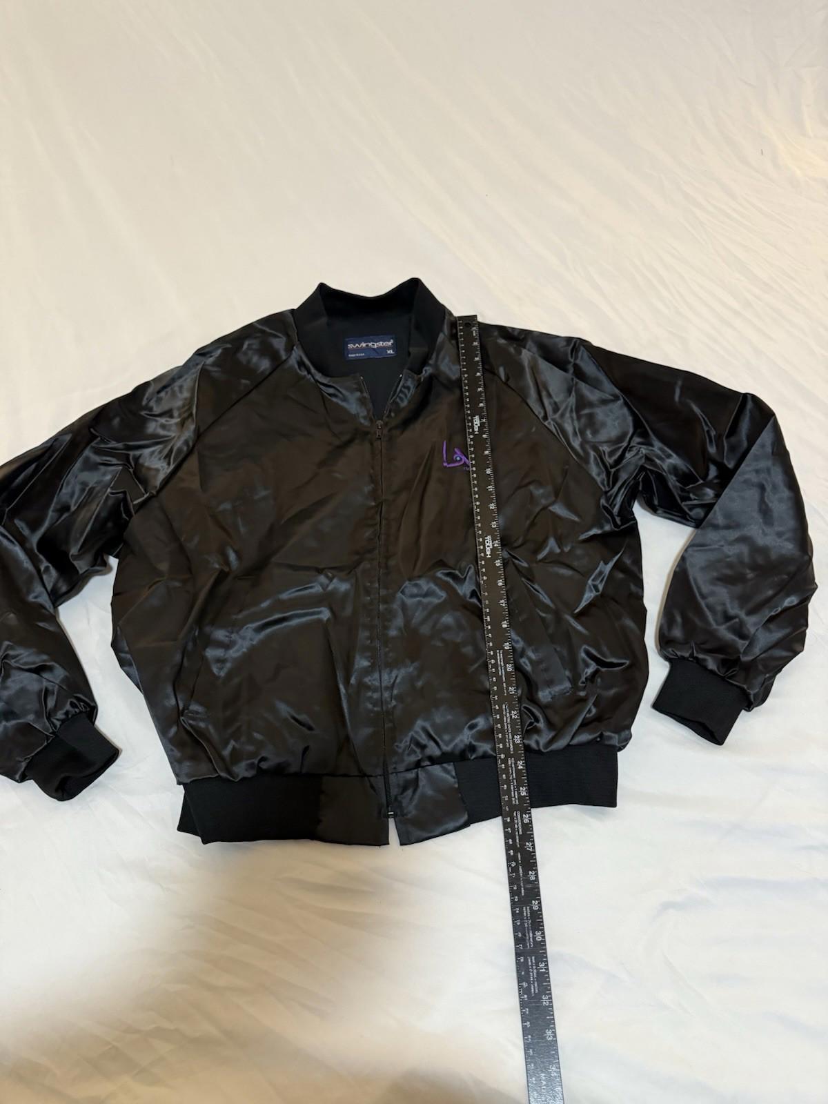 Vintage Swingster Jacket Mens XL Los Angeles On Location Satin Bomber 90s 148
