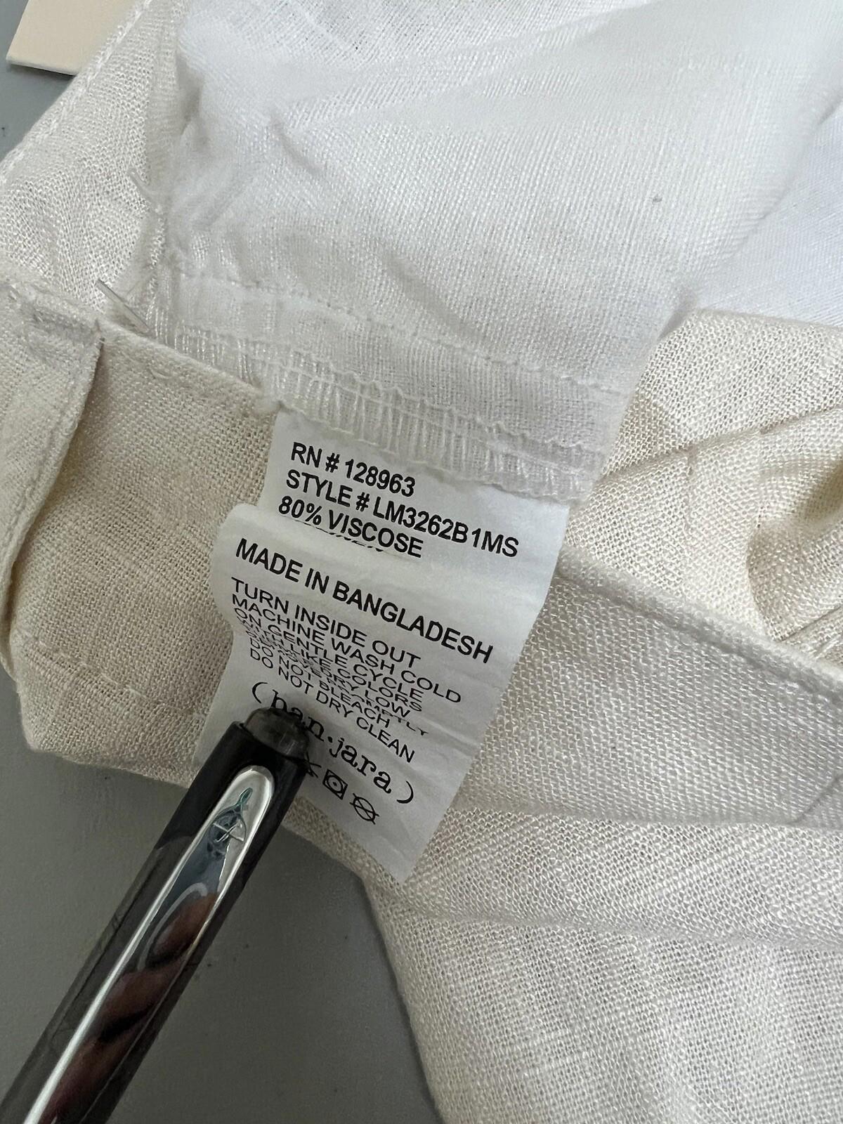 Ban Jara White Shorts Viscose Linen Size Large Nwt 322