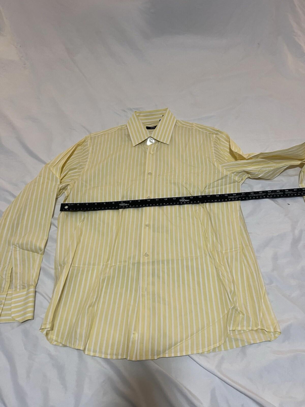 Hugo Boss Yellow Striped Long Sleeve Collared Button Down size L 378