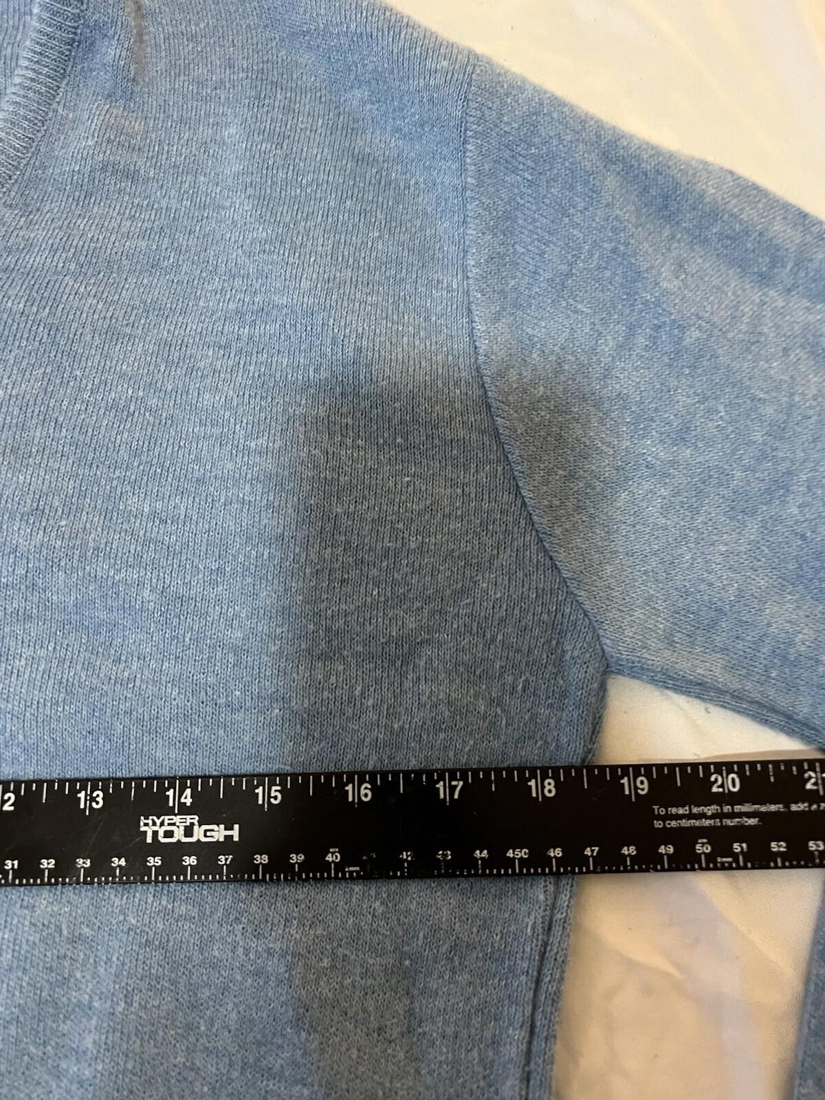 ROBERT BRUCE Men's Solid Blue V Neck Pullover Knit Sweater Medium 202